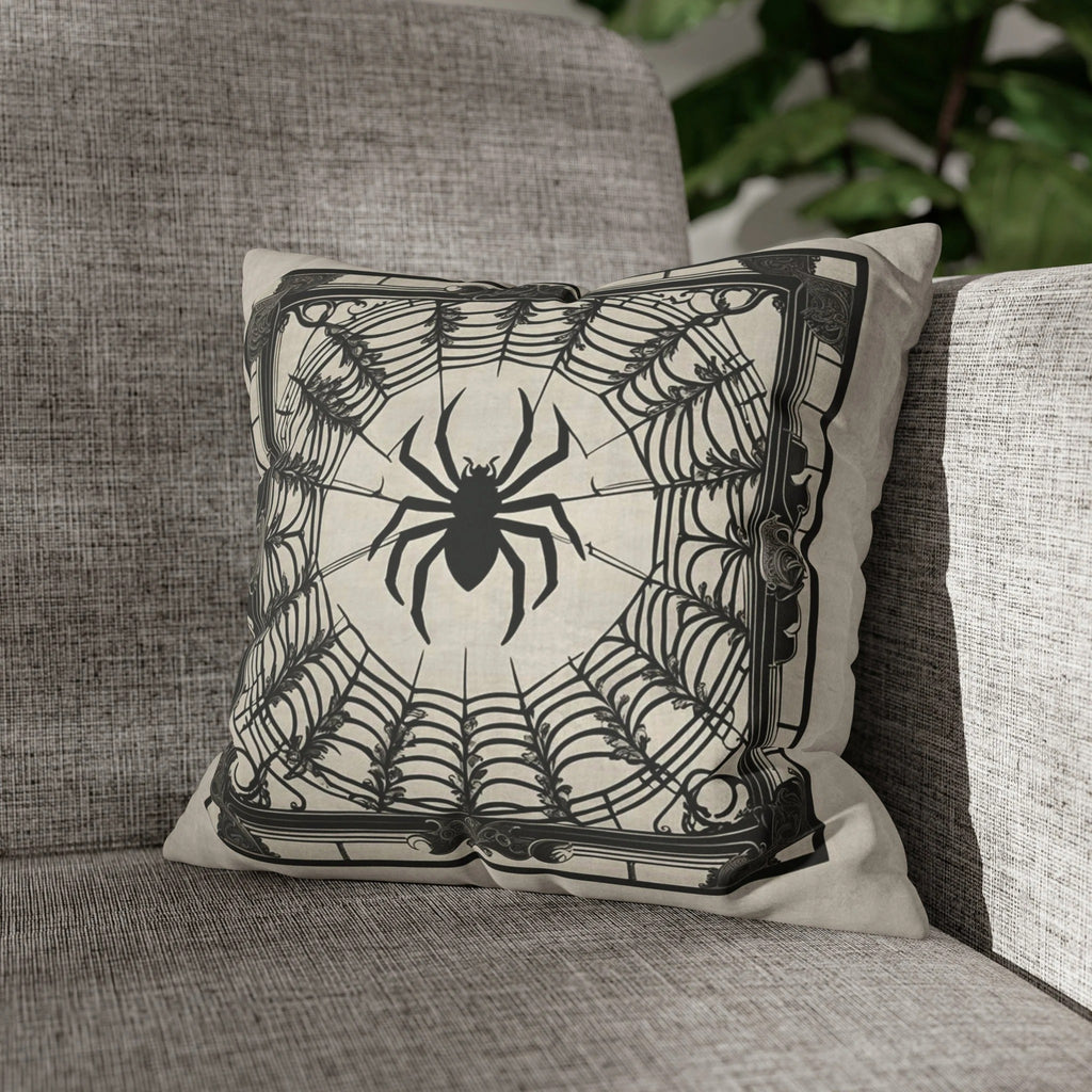 Halloween Pillow Cover, Spider Web & Pumpkin Design, Spooky Throw Pillow Case, Fall Home Decor, Halloween Cushion Decoration