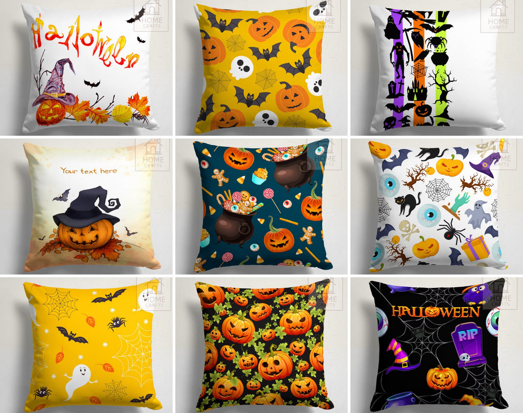 Halloween Pumpkin & Monster Throw Pillow Cover, Spooky Festive Cushion Case, Cute Fall Home Decor, Halloween Sofa Decoration