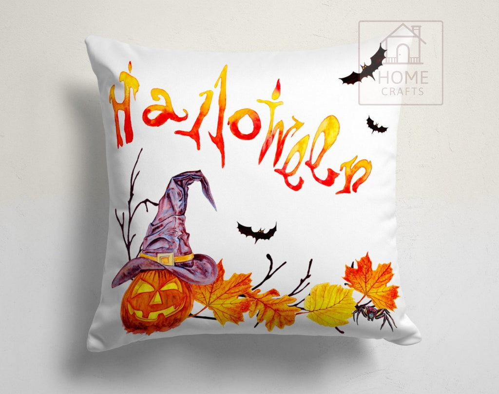 Halloween Pumpkin & Monster Throw Pillow Cover, Spooky Festive Cushion Case, Cute Fall Home Decor, Halloween Sofa Decoration