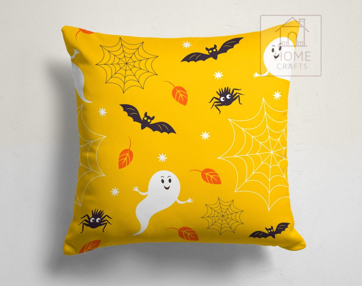 Halloween Pumpkin & Monster Throw Pillow Cover, Spooky Festive Cushion Case, Cute Fall Home Decor, Halloween Sofa Decoration