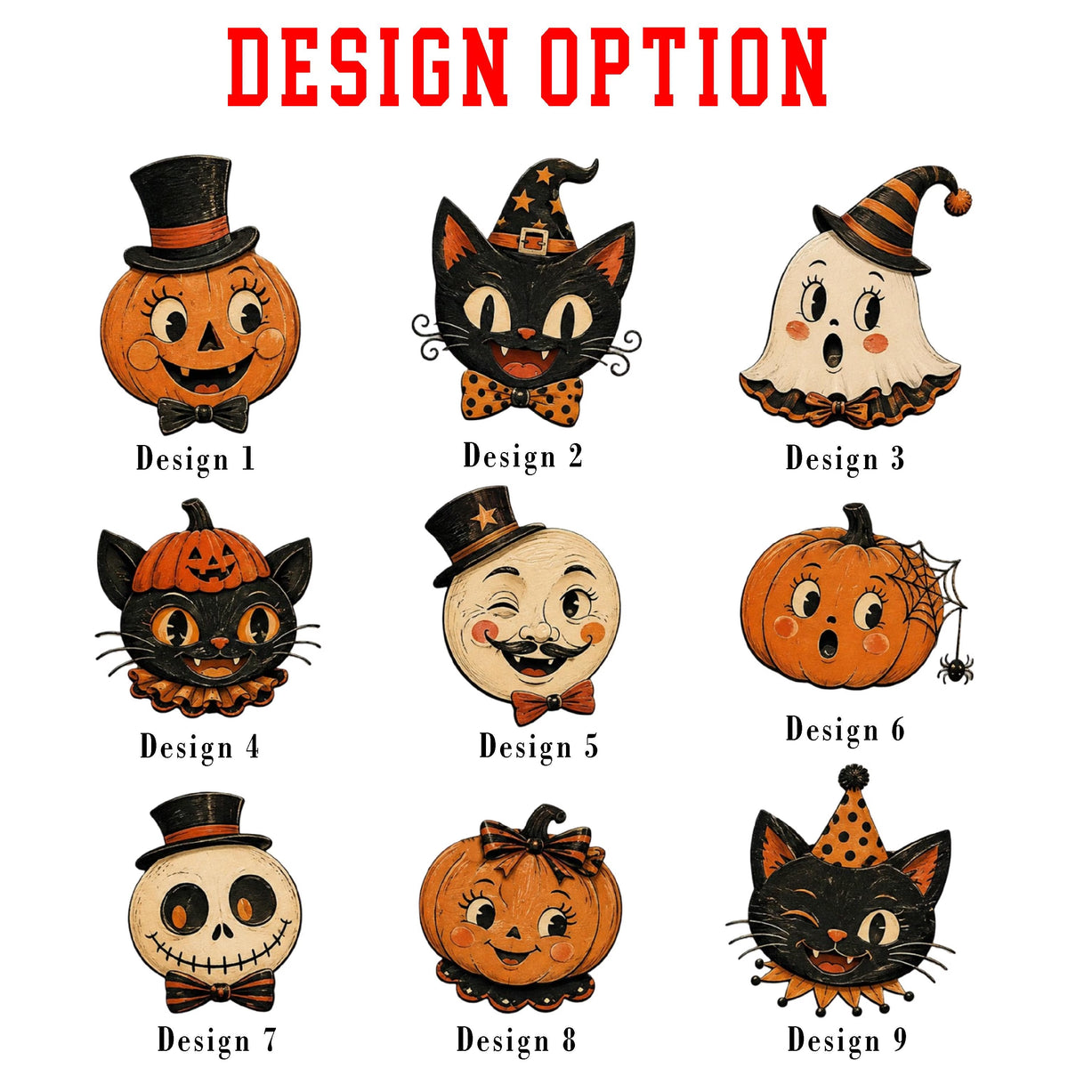 Vintage Halloween Wooden Standee, Retro Pumpkin Cat Ghost Decor, Spooky Shelf Sitter, Gothic Fall Tabletop Decoration, Halloween Home Gift