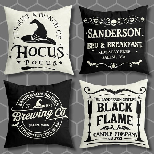 Halloween Throw Pillow Covers, Witch Sister Spooky Cushion Cases, Vintage Halloween Decor, Gothic Fall Home Accent, Witchy Gift