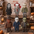 Halloween Wooden Block Decor Set, Spooky Character Shelf Sitters, Vampire Mummy Ghost Pumpkin Frankenstein Rustic Home Decor