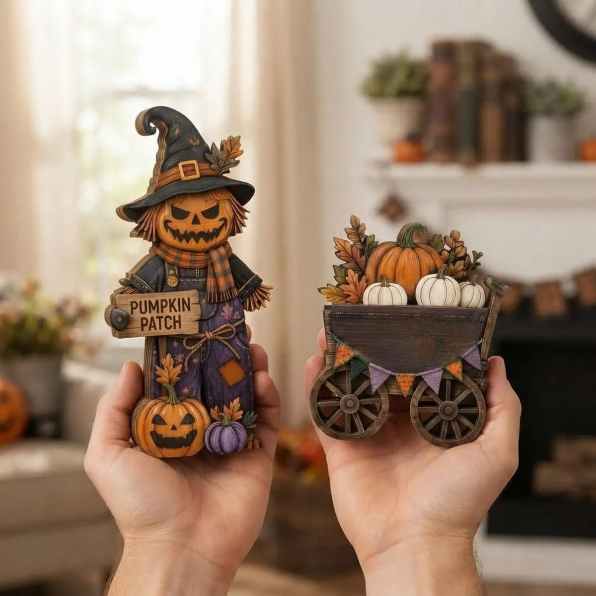 Halloween Pumpkin Wooden Block, Spooky Cute Mummy Pumpkin Decor, Spooky Season Shelf Sitter, Rustic Fall Tabletop Home Decoration