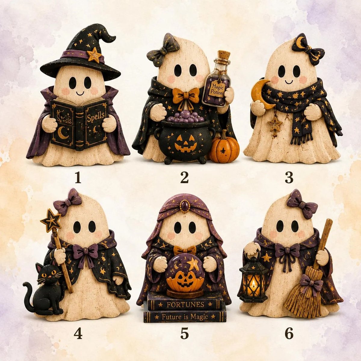 Halloween Witch Ghost Wooden Block, Cute Spooky Fall Decor, Haunted Home Tabletop Display, Rustic Autumn Party Decoration, Halloween Gift