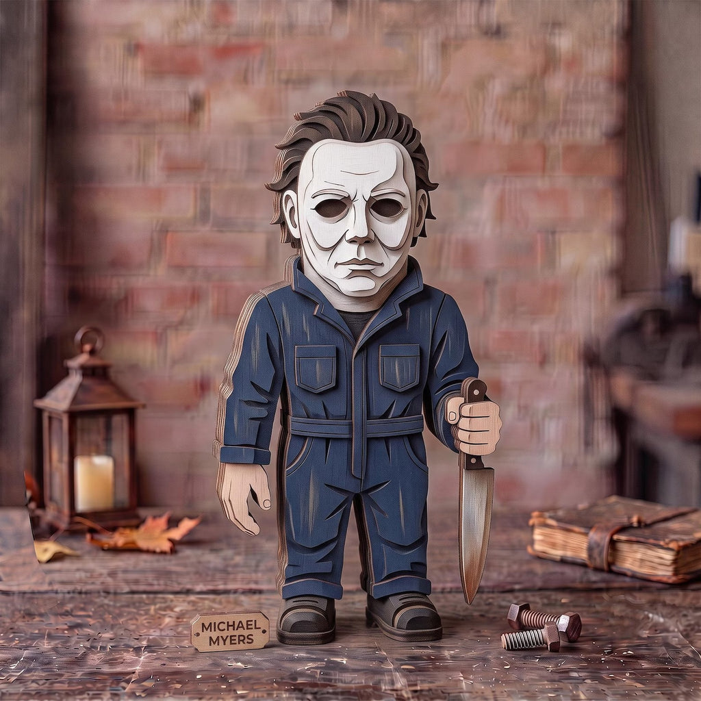Halloween Wooden Block Decor Set, Spooky Character Shelf Sitters, Vampire Mummy Ghost Pumpkin Frankenstein Rustic Home Decor