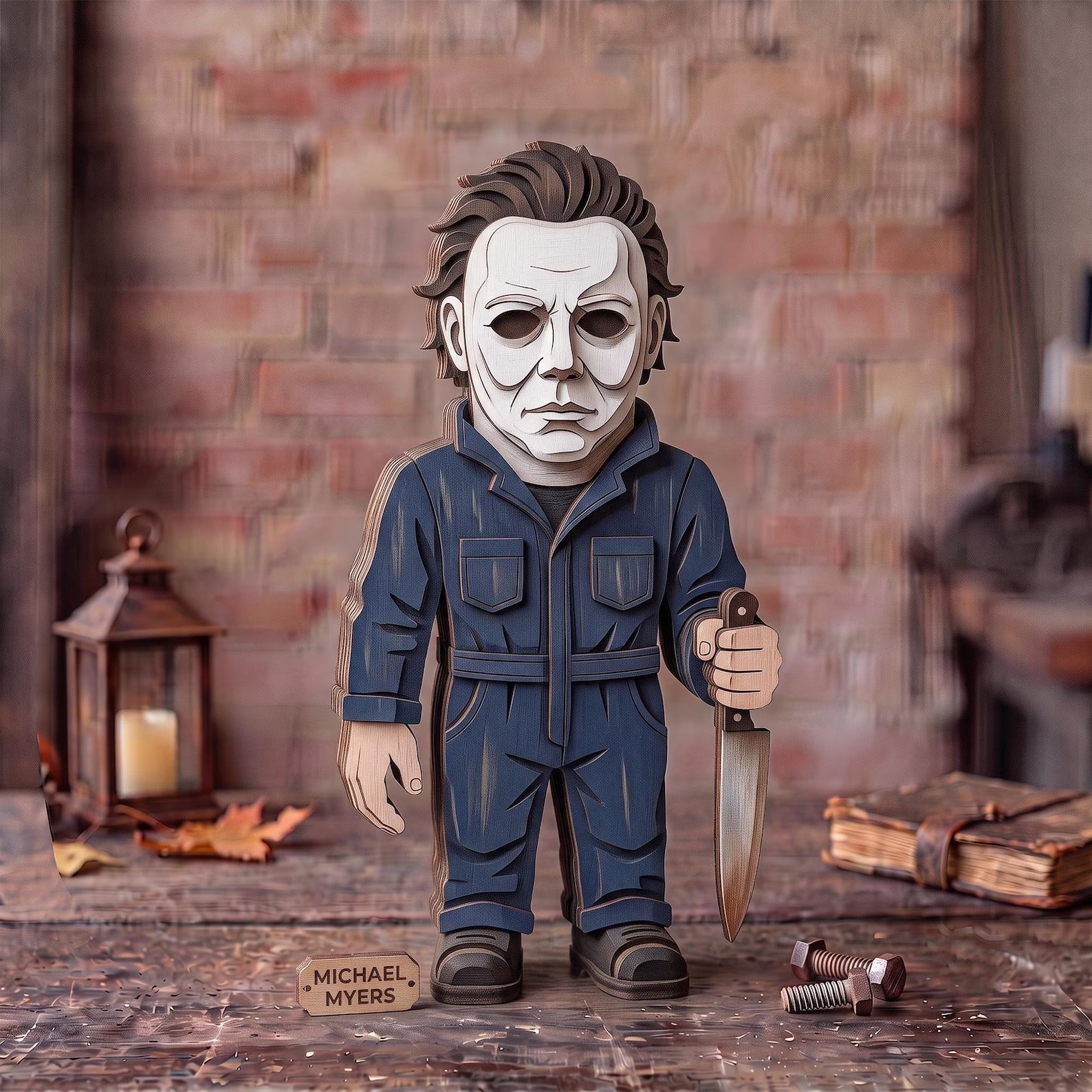 Halloween Wooden Block Decor Set, Spooky Character Shelf Sitters, Vampire Mummy Ghost Pumpkin Frankenstein Rustic Home Decor