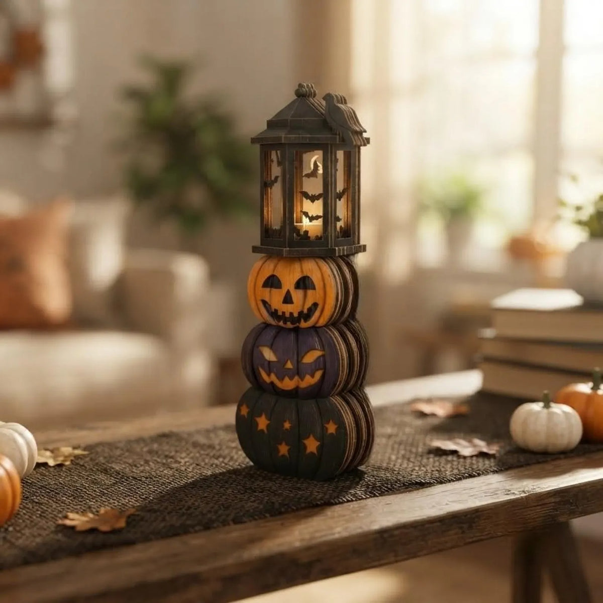 Halloween Pumpkin Wooden Block, Spooky Cute Mummy Pumpkin Decor, Spooky Season Shelf Sitter, Rustic Fall Tabletop Home Decoration