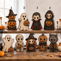 Vintage Inspired Halloween Wooden Figures – Hand Painted Spooky Characters