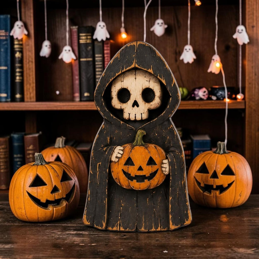 Vintage Inspired Halloween Wooden Figures – Hand Painted Spooky Characters