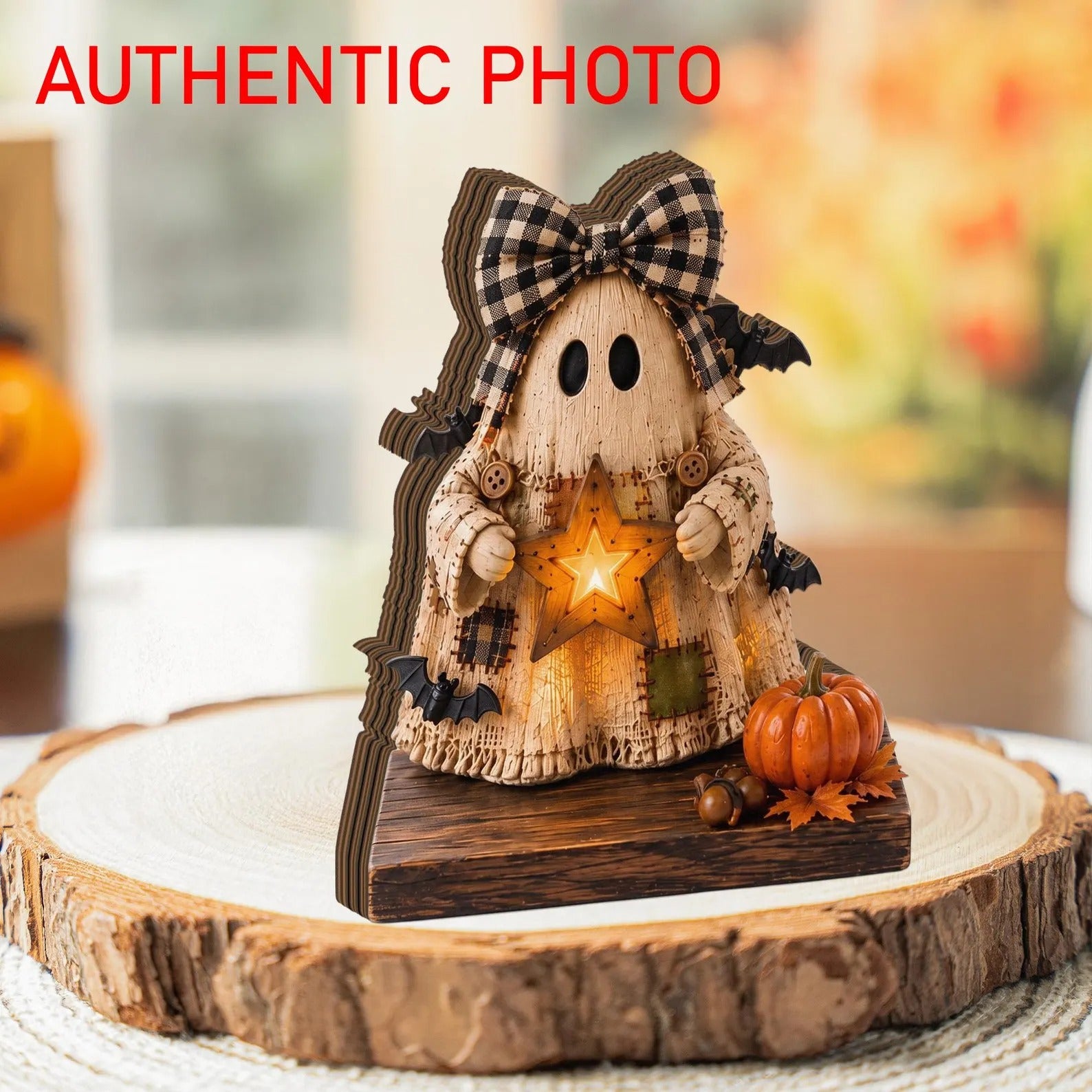 Rustic Halloween Wooden Blocks, Custom Ghost Mummy Skeleton Pumpkin Shelf Decor
