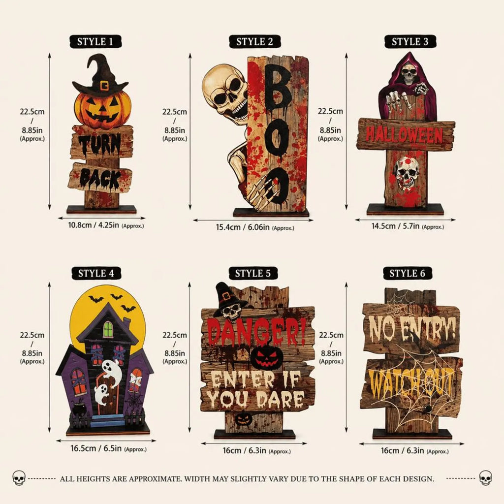 2D Gothic Halloween Ornaments, Wooden Block For Shelf Decor, Spooky Gothic Shelf Sign, Halloween Ornament, Desktop Decor, Halloween Gifts