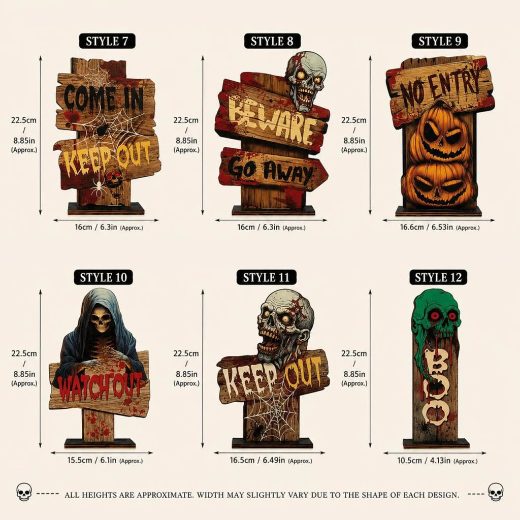 2D Gothic Halloween Ornaments, Wooden Block For Shelf Decor, Spooky Gothic Shelf Sign, Halloween Ornament, Desktop Decor, Halloween Gifts
