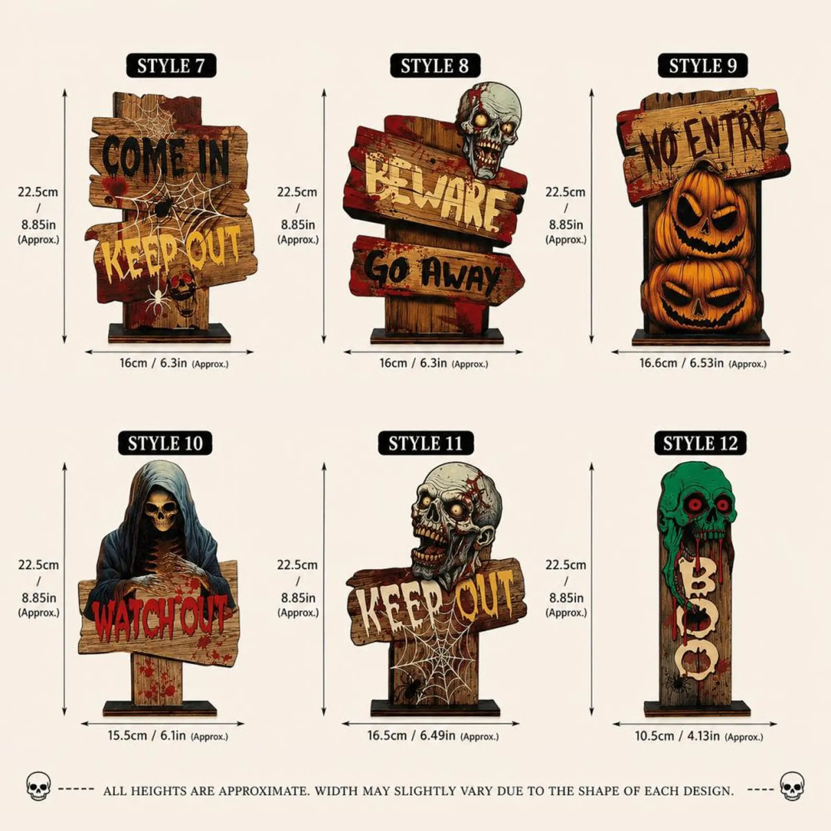 2D Gothic Halloween Ornaments, Wooden Block For Shelf Decor, Spooky Gothic Shelf Sign, Halloween Ornament, Desktop Decor, Halloween Gifts
