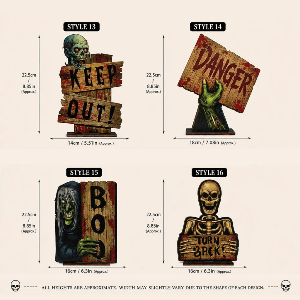 2D Gothic Halloween Ornaments, Wooden Block For Shelf Decor, Spooky Gothic Shelf Sign, Halloween Ornament, Desktop Decor, Halloween Gifts