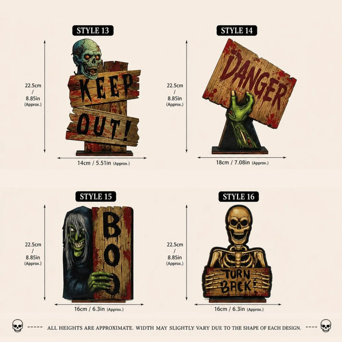 2D Gothic Halloween Ornaments, Wooden Block For Shelf Decor, Spooky Gothic Shelf Sign, Halloween Ornament, Desktop Decor, Halloween Gifts