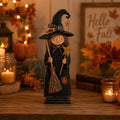 Halloween Witch Wooden Block Set, Rustic Fall Witch Decor, Primitive Halloween Shelf Sitters, Autumn Tabletop Decorations