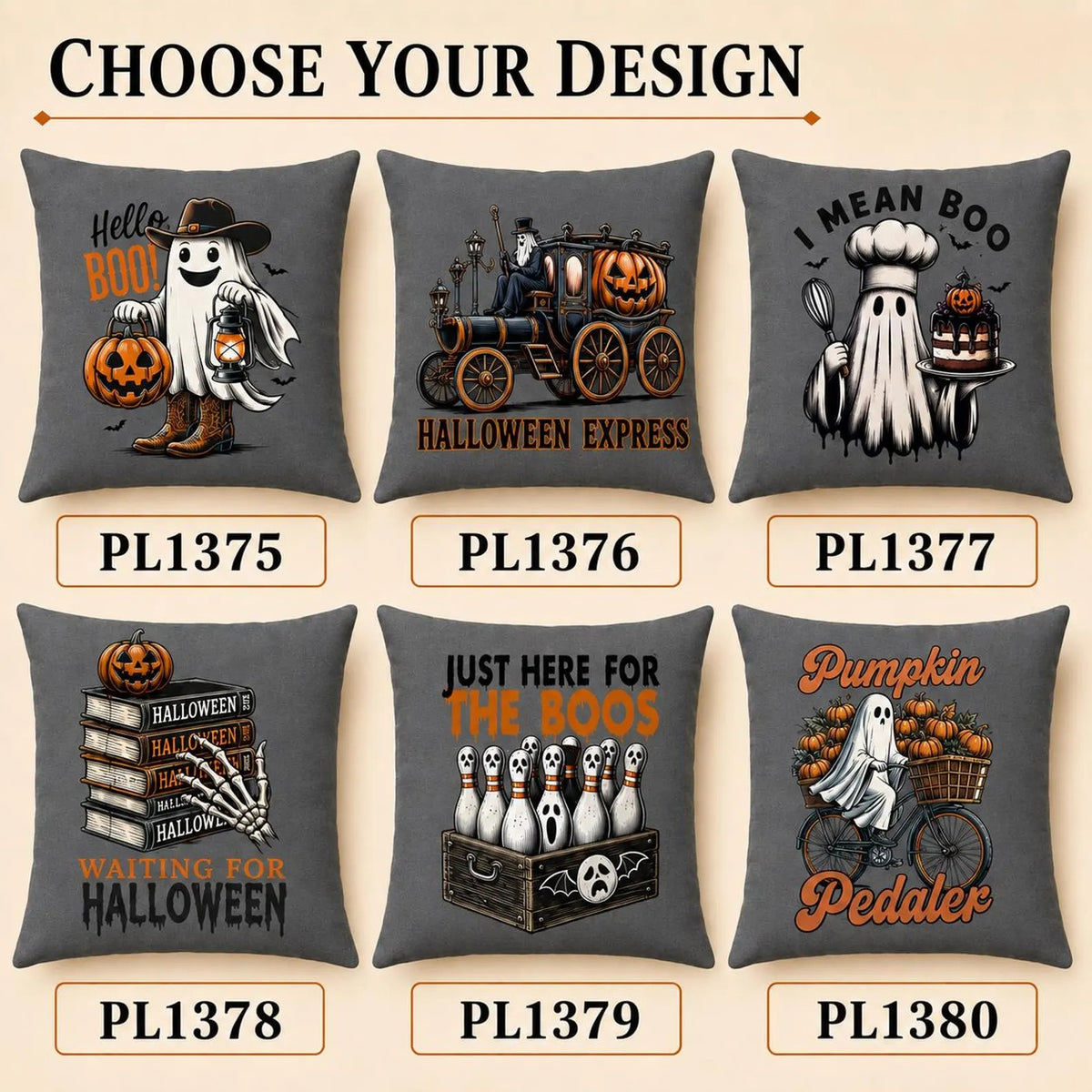 Halloween Pillow Cover, Spooky Ghost & Witch Throw Pillow, Vintage Fall Decor, Pumpkin Black Cat Gothic Cushion Case, Halloween Home Decoration