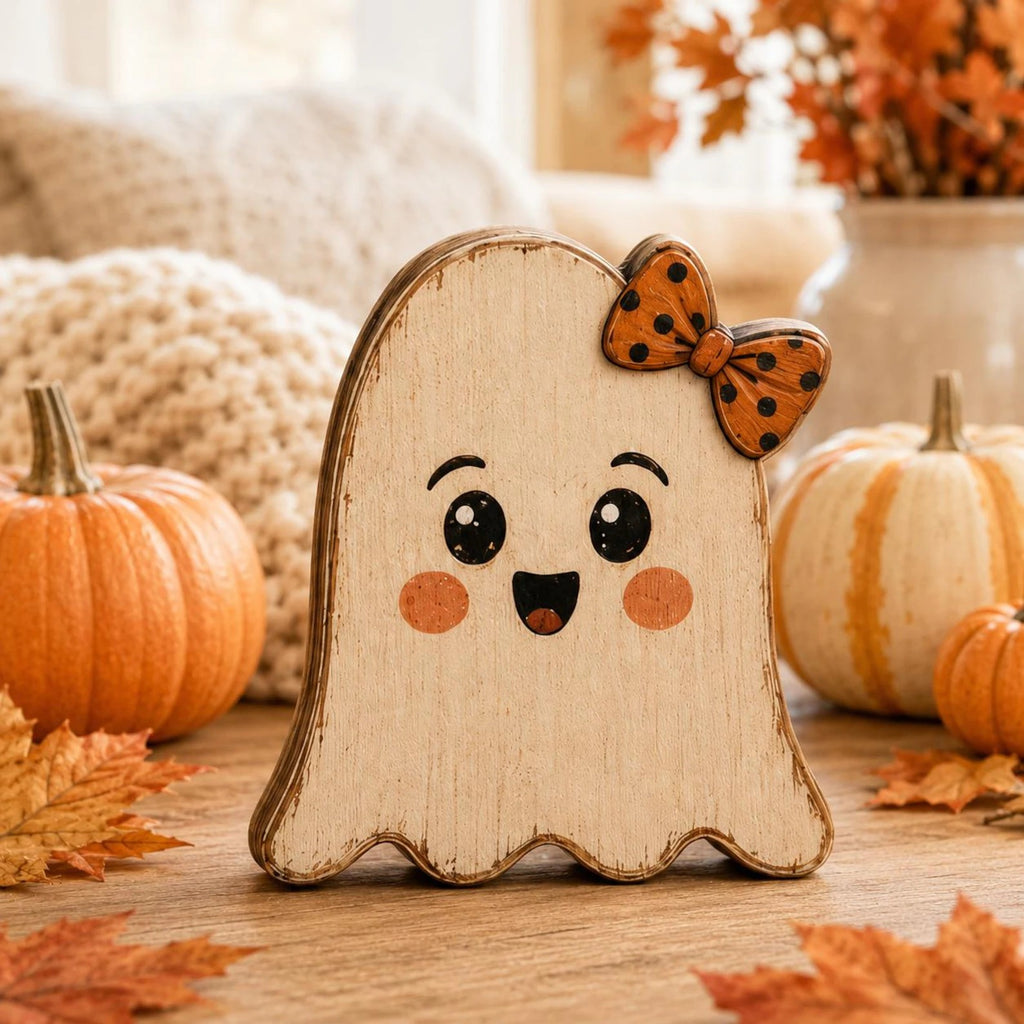 Whimsical Halloween Wooden Block, Cute Monster Shelf Sitter, Rustic Fall Tabletop Decor, Spooky Halloween Home Decoration, Seasonal Gift