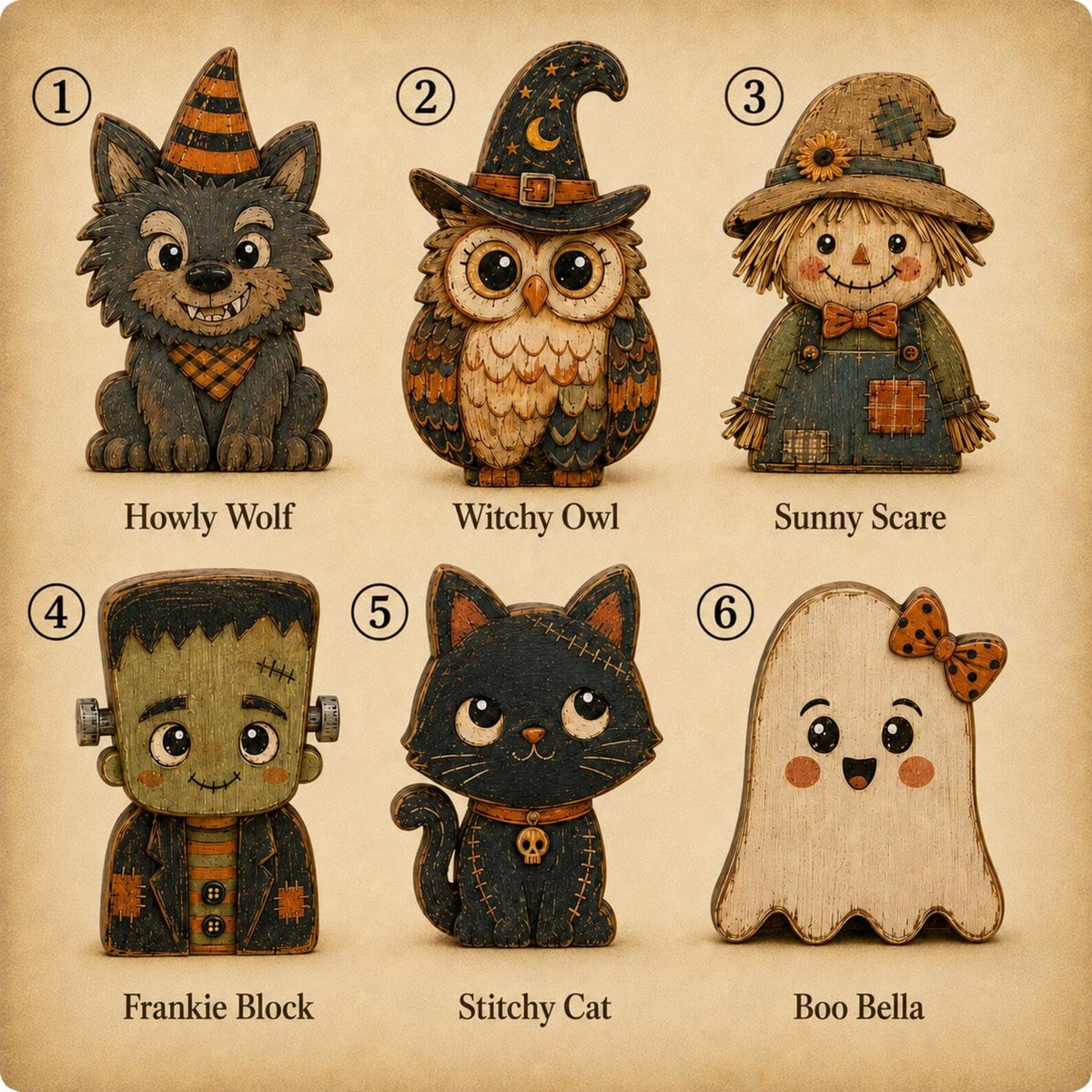 Whimsical Halloween Wooden Block, Cute Monster Shelf Sitter, Rustic Fall Tabletop Decor, Spooky Halloween Home Decoration, Seasonal Gift