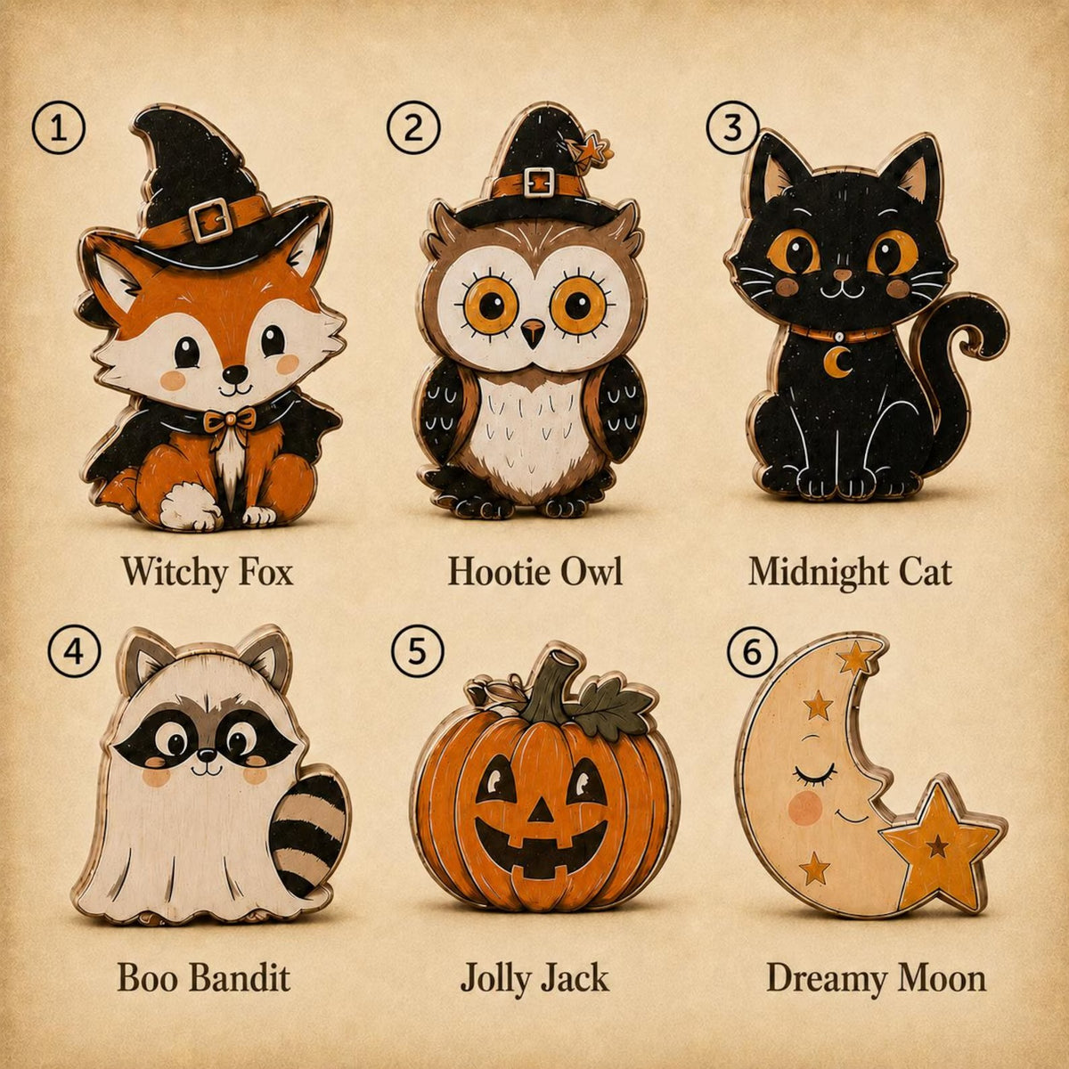Halloween Animal Wooden Block Decor, Cute Fox Owl Cat Pumpkin Shelf Sitter, Spooky Fall Tabletop Decoration, Rustic Halloween Home Decor