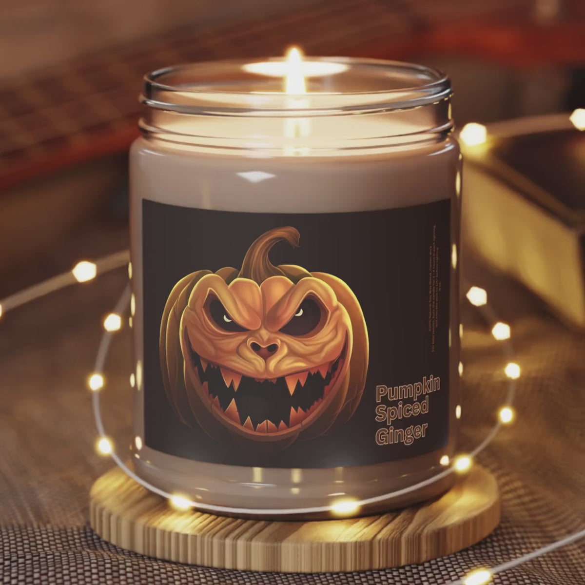 Pumpkin Spiced Ginger Scented Candle, Halloween Soy Wax Candle, Cozy Fall Home Decor, Pumpkin Spice Autumn Candle, Spooky Season Gift