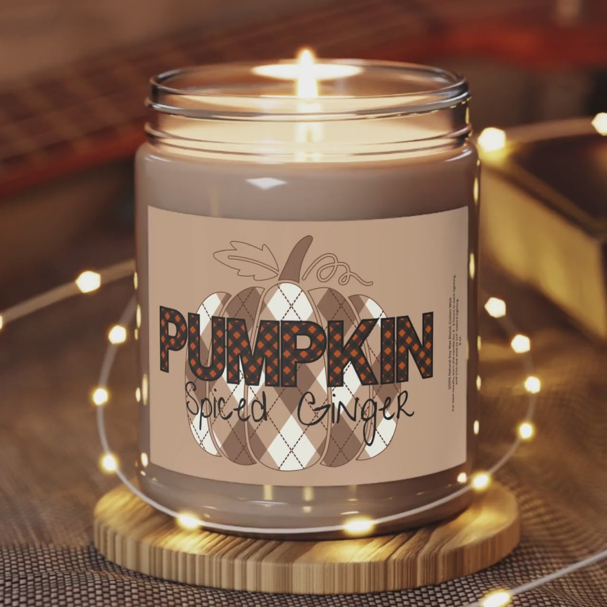 Pumpkin Spiced Ginger Soy Candle, Cozy Fall Scented Candle, Autumn Home Decor, Pumpkin Spice Candle, Halloween & Thanksgiving Gift