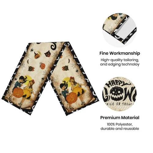 Vintage Halloween Table Runner Decorations