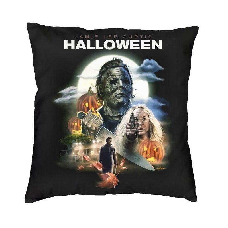 Halloween Horror Movie Pillow Cover, Spooky Soft Cushion Case, Creepy Home Decor, Sofa & Bedding Pillowcase, Horror Fan Gift